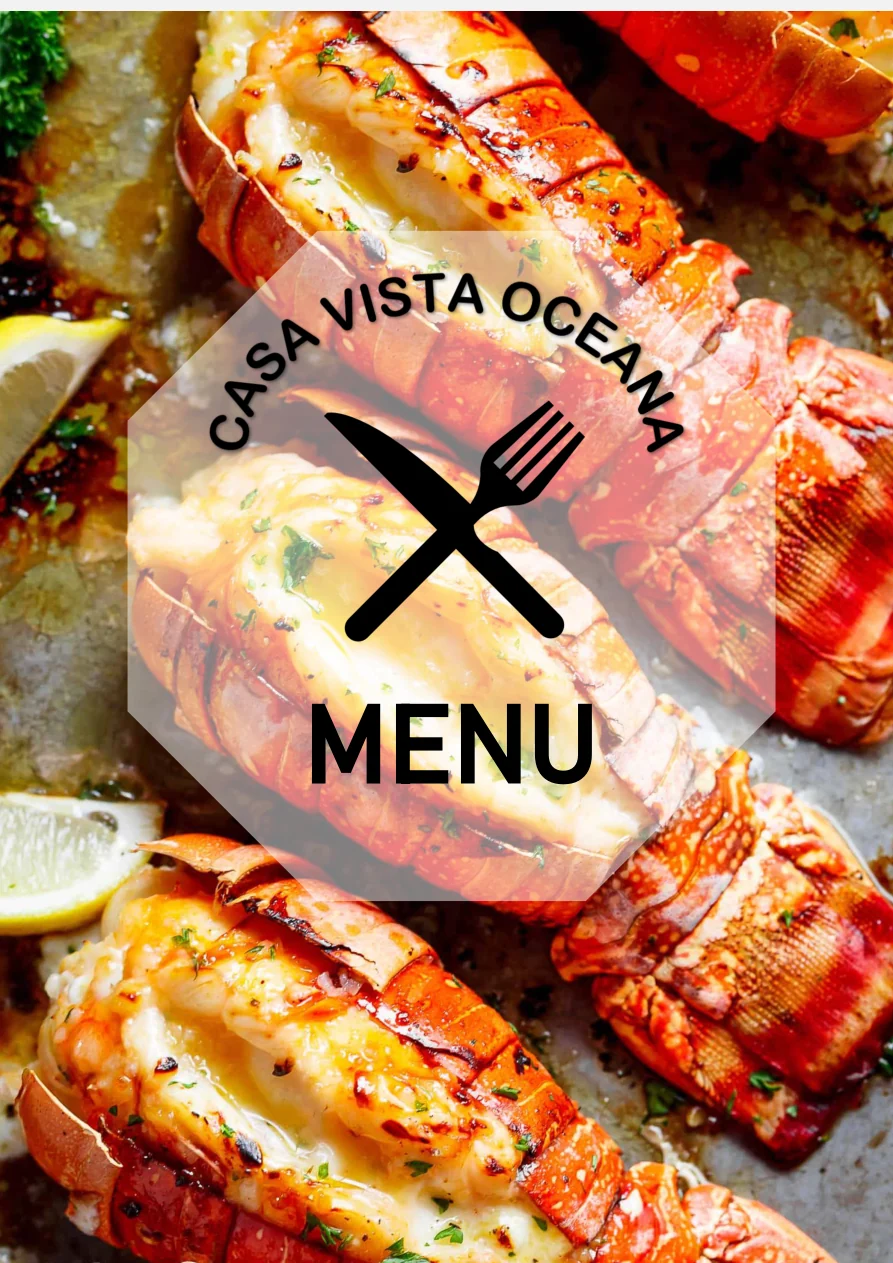 Portada del menú de chef privado